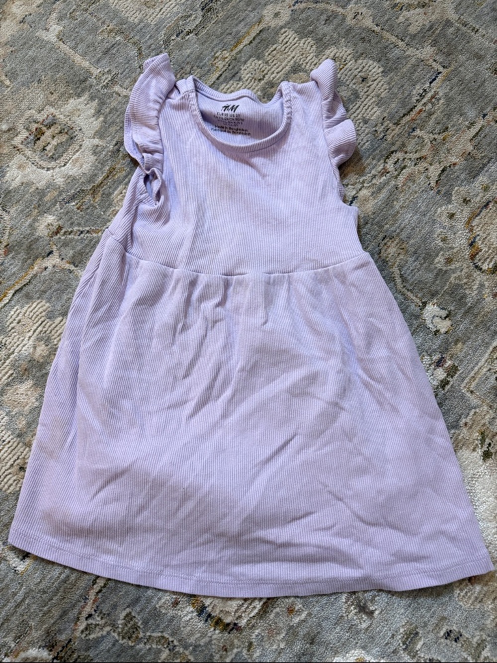 H&M Light Purple Ruffle Sleeve Girls Dress